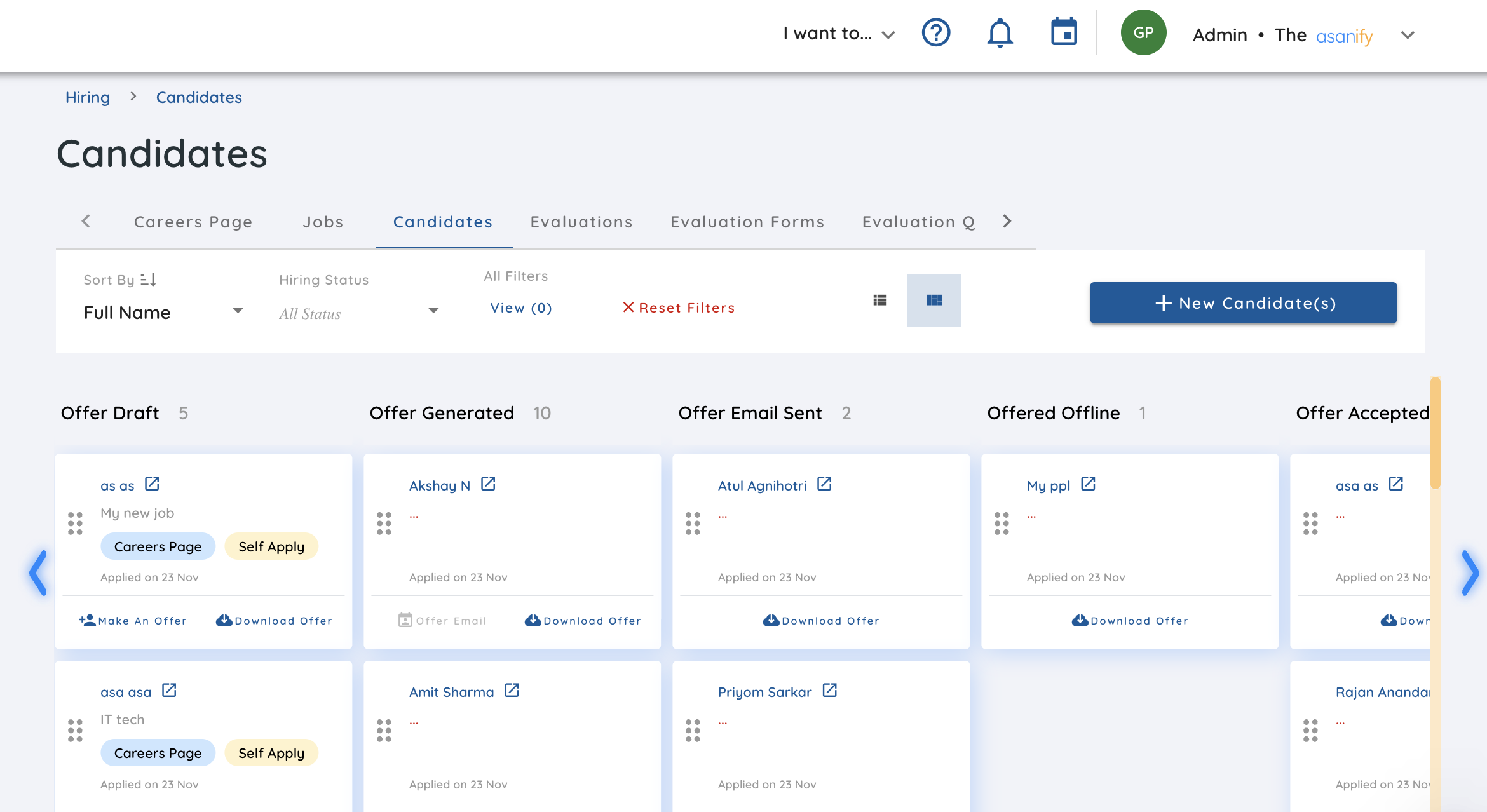 Applicant Tracking System (ATS) Asanify